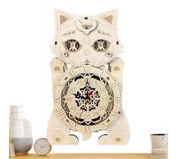 Cat Clock Model Kits, Wooden Cat Clock, Cat Clock Design, Wooden Clock Kit, Cat Clock Assembly Model, Wooden Craft Clock Kit, Wooden Clock Puzzle, Cat Decor Clock Kit, Wooden Clock Craft Kit