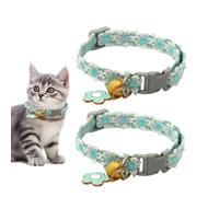 Cat Collar Breakaway, 2X Puppy Collar, Buckle and Bell Included, Comfortable Adjustable Pet Supplies, Cat Neckline Disengagement, Ideal for Outdoor Walking, Traveling, Training