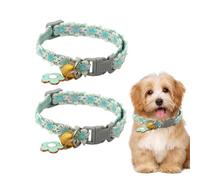 Cat Collar Breakaway, 2X Puppy Collar with Buckle and Bell, Comfortable Pet Supplies, Adjustable for Outdoor Walking, Traveling, Training, 13.78 inches, Blue, Pink