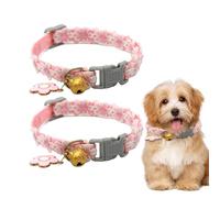 Cat Collar Breakaway, Adjustable Puppy Collar Bell, Soft Buckle Pet Collars, 2 Packs, Outdoor Walking, Traveling, Training, for Daily Walks, and Travel, 35 cm Pink Light Blue