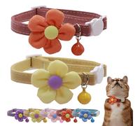 Cat Collar,Cute Flower Indoor Cats Collar with Bell, Pet Necklace - Kitten Collars with Bell for Indoor Outdoor Home Living Room Dogs Pet Puppy Daily Decoration (D)