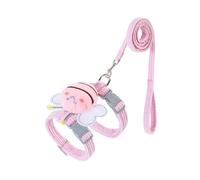 Cat Collar Set Adjustable Cartoon Double Layer Dog Harness for Small Medium Pet Collar Leash Outdoor Walking(Pink,S 1.5-3kg)