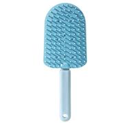 Cat Comb, Pet Grooming Brush, Deshedding Tool with Non-Slip Ergonomic Handle, Gentle Stainless Steel Teeth for Home Use, Puppy Care, and Pet Grooming Salons, Yellow/Blue