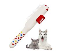 Cat Comb, Self-Cleaning Anti-Slip Grooming Tool with Metal Teeth, Easy Shedding Removal for Cats, Dogs, and Puppies, Pet Hair Comb for Indoor Home Grooming and Shedding Control