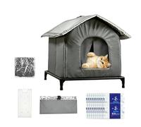 Cat Cooling House, Double Layer Foldable Cool Shelter with Ice Packs Pet House Feature, Large Cooling Bed for Kittens Indoor Outdoor Yard Balcony Summer Heat Relief Comfortable Pet Use