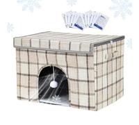 Cat Cooling House Foldable Pet Bed Self Cooling Shelter for Small Cats Dogs | with 12 Ice Packs Foldable Dog House Cooling for Small Medium Breed Cat Outside Indoor Garden Courtyard Balcony