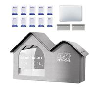 Cat Cooling House, Pet Cooling Shelter, Insulated Cat Cave, Built-in Ice Pack Pocket, Aluminum Foil Lining, Summer Pet Comfort Use, 17.72x13.78x14.57 inches Gray 1 Piece
