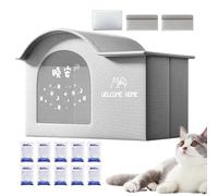 Cat Cooling House, Puppy Outdoor Kennel, 16.54x15.75x12.01 inches Insulated Ventilated Shelter, Foldable Portable Structure, Waterproof Oxford Fabric for Yard Garden Travel Pets