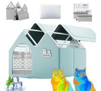 Cat Cooling House, Waterproof Pet Cooling House, Foldable Cat Summer Shelter for All Seasons, Dogs, Kittens, Pets (Grün-c,80 * 50 * 55cm)