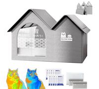 Cat Cooling House, Waterproof Pet Cooling House, Foldable Cat Summer Shelter for All Seasons, Dogs, Kittens, Pets (Grau-b,80 * 50 * 55cm)
