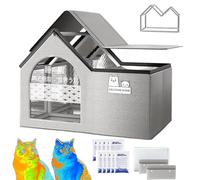 Cat Cooling House, Waterproof Pet Cooling House, Foldable Cat Summer Shelter for All Seasons, Dogs, Kittens, Pets (Grau-c,70 * 50 * 45cm)