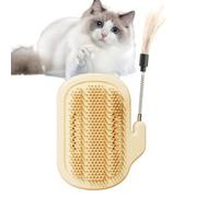Cat Corner Scratcher, Self-Grooming Brush with Catnip, PP Multi-Pet Grooming Massage Station, Furniture Protector for Cats Rabbits Small Dogs, Indoor Home & Couch Protector, 5.12x3.94 Inches