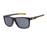 CAT CTS-8027 Lunettes de soleil polarisées carrées profondes pour homme, Noir mat/jaune, One Size