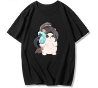 Cat Cute Sage Valorant Tshirt Game Arrival Tees Harajuku 100% Cotton Casual Man's Gift Idea Short Sleeve Black Black L