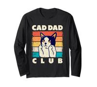Cat Dad Club Funny Vintage Retro Sunset Style années 80 Manche Longue