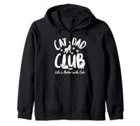 Cat Dad Club, Life is Better with Cats Funny Cat Dad Meme Sweat à Capuche