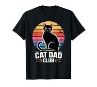 Cat Dad Club Retro Sunset Cat Lover T-Shirt