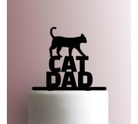 Cat Dad Décoration de gâteau en acrylique Vert 20,3 cm de large