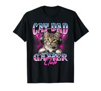 Cat Dad Gamer Club Bootleg Design T-Shirt