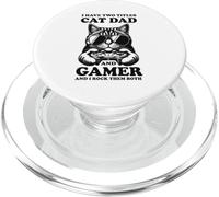 Cat Dad Gamer Funny Gaming Father I Have Two Titles for Men PopSockets PopGrip pour MagSafe