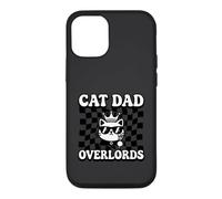 Cat Dad Overlords Funny Feline Master Retro Checkered Coque pour iPhone 12/12 Pro