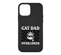 Cat Dad Overlords Funny Feline Master Retro Checkered Coque pour iPhone 12 Mini