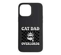 Cat Dad Overlords Funny Feline Master Retro Checkered Coque pour iPhone 13 Pro Max