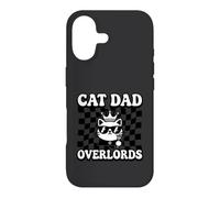 Cat Dad Overlords Funny Feline Master Retro Checkered Coque pour iPhone 17