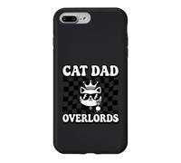 Cat Dad Overlords Funny Feline Master Retro Checkered Coque pour iPhone 7 Plus/8 Plus