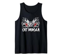 Cat Dadcula Kitty Dracula Vampire Cat Dad Halloween Costume Débardeur