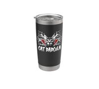 Cat Dadcula Kitty Dracula Vampire Cat Dad Halloween Costume Gobelet isotherme en acier inoxydable double paroi