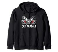 Cat Dadcula Kitty Dracula Vampire Cat Dad Halloween Costume Sweat à Capuche