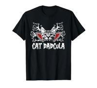 Cat Dadcula Kitty Dracula Vampire Cat Dad Halloween Costume T-Shirt Graphique avec Valeur, Homme, Noir, S