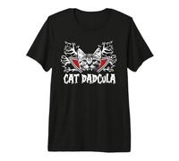 Cat Dadcula Kitty Dracula Vampire Cat Dad Halloween Costume T-Shirt Haut de Gamme