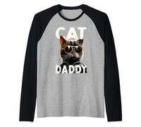 Cat Daddy Chats Papa Père Chat de Maison Papa Fête des Pères Manche Raglan