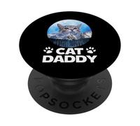 Cat Daddy Sunset Funny Kitty Father's Day Cats Lover PopSockets PopGrip Adhésif