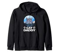 Cat Daddy Sunset Funny Kitty Father's Day Cats Lover Sweat à Capuche