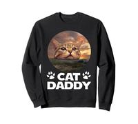 Cat Daddy Sunset Funny Kitty Father's Day Cats Lover Sweatshirt