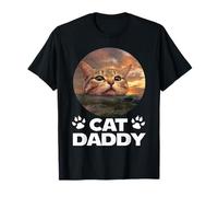 Cat Daddy Sunset Funny Kitty Father's Day Cats Lover T-Shirt