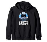 Cat Daddy Sunset Graphic Funny Kitty Black Cat Lover Sweat à Capuche