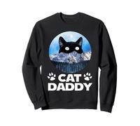 Cat Daddy Sunset Graphic Funny Kitty Black Cat Lover Sweatshirt