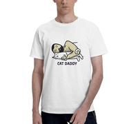 Cat Daddy T Shirt Plain T-Shirt Hippie Clothes Short Sleeve Custom T-Shirts Design Your Own Men's White XXL