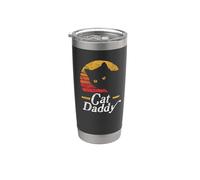 Cat Daddy Vintage Eighties Style Cat Retro Distressed Gobelet isotherme en acier inoxydable double paroi