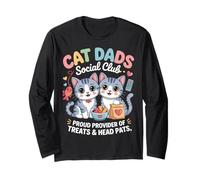 Cat Dads Social Club Funny Cat Dad Kawaii Manche Longue