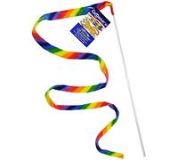 CAT DANCER Products Rainbow Cat Wand Charmer, Baguette de Jeu sûre pour Chats et Chatons d'intérieur, Jouet d'exercice Flexible fabriqué en Ruban de Tissu Multicolore, pour Races Moyennes