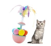 Cat De Balle De Plumes, Jouets Tulerts pour Animaux De Compagnie, Jouets De Bâton De Plumes pour Chats, pour Chatons, Auto-Divertissement, Ballon Teaser pour Chat Plume Chat Plume Interactive A