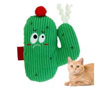 Cat de dentition jouet, chat de dents de chat en peluche,Jouet à mastication en forme de cactus en peluche apaisant - Chewer de dentition de chaton interactif avec un animal en peluche doux et doux po