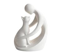 Cat Decor - 3.94x2.72x4.33in Decorative Pet Memorial Figurines,Human And Cat Sculpture For Shelf,for Living Room Bedroom Shelf Study Nursery Bedside Display Shelves Bookshelves Windowsills Youth Teens