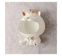 Cat Decoration Statue, Big Mouths Storage Box, Lucky Cat Sculpture Large, Key Bowl Key Storage, Sculpture Decoration for Hallway, Living Room, Wall Hanging,A White
