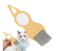 Cat Desheddings Comb, Pet Knots Removal with Magnifier, Metal Teeth Cleaning Brush, Pet Grooming Supplies for Short, Medium & Long Hair,2.36x6.22x0.16 inche